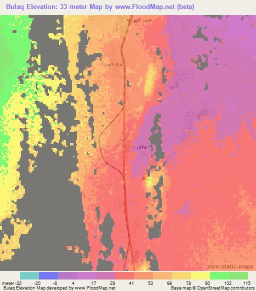 Bulaq,Egypt Elevation Map