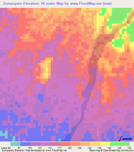 Zompopero,Guatemala Elevation Map