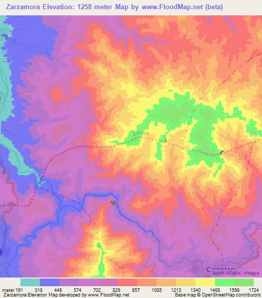 Zarzamora,Guatemala Elevation Map