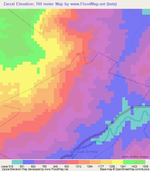Zarzal,Guatemala Elevation Map