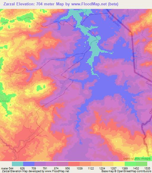 Zarzal,Guatemala Elevation Map