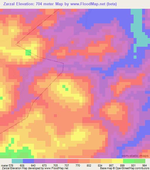 Zarzal,Guatemala Elevation Map