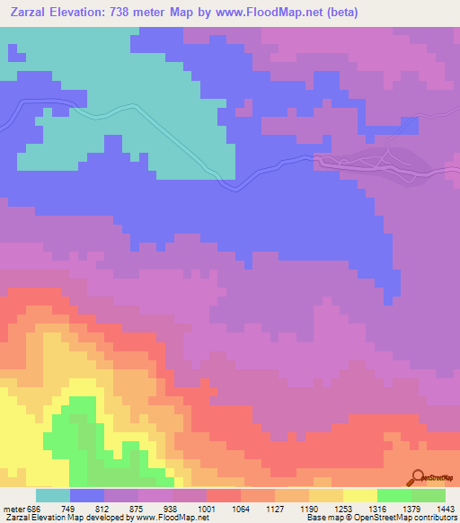 Zarzal,Guatemala Elevation Map