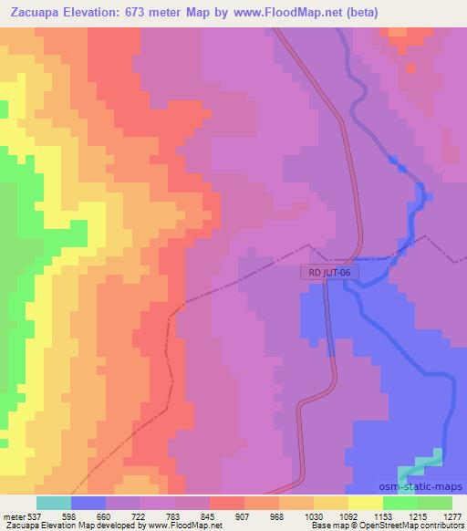 Zacuapa,Guatemala Elevation Map