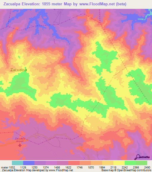 Zacualpa,Guatemala Elevation Map