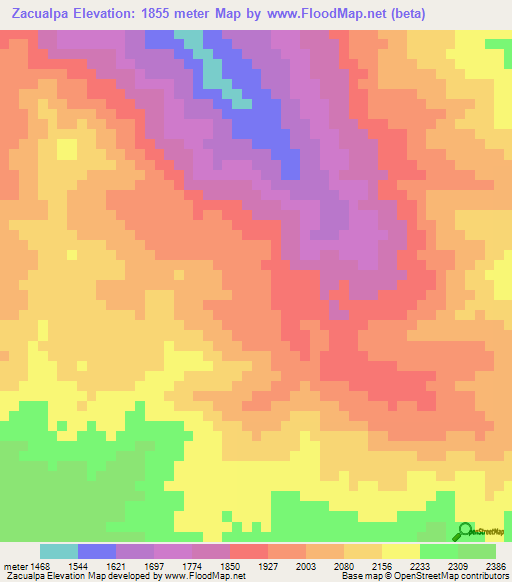 Zacualpa,Guatemala Elevation Map