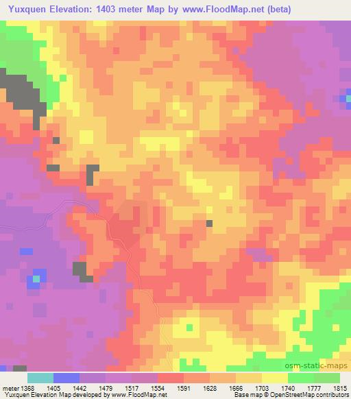 Yuxquen,Guatemala Elevation Map