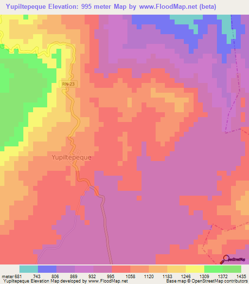 Yupiltepeque,Guatemala Elevation Map