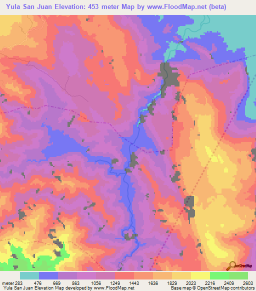 Yula San Juan,Guatemala Elevation Map