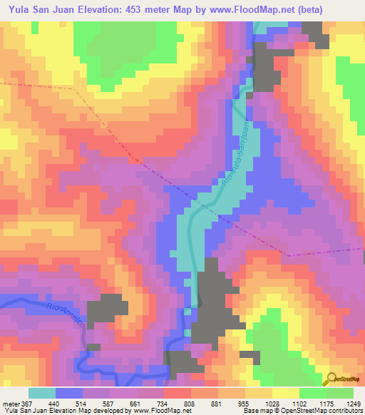 Yula San Juan,Guatemala Elevation Map