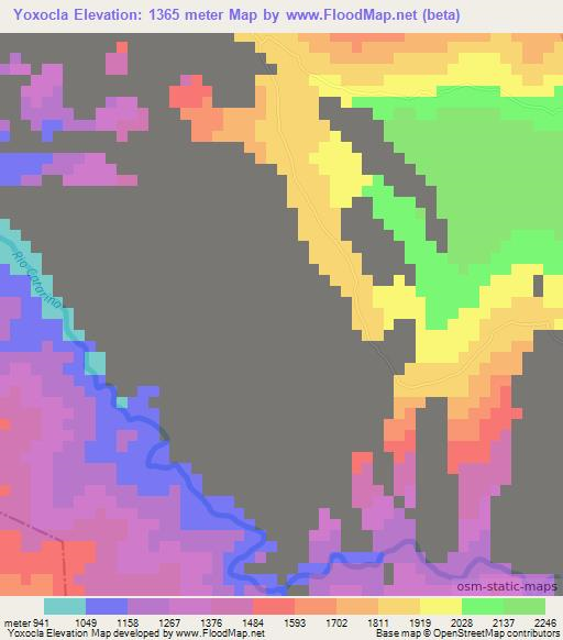 Yoxocla,Guatemala Elevation Map