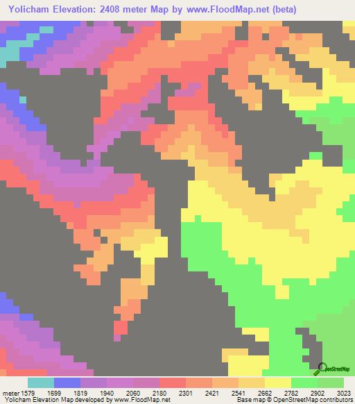 Yolicham,Guatemala Elevation Map