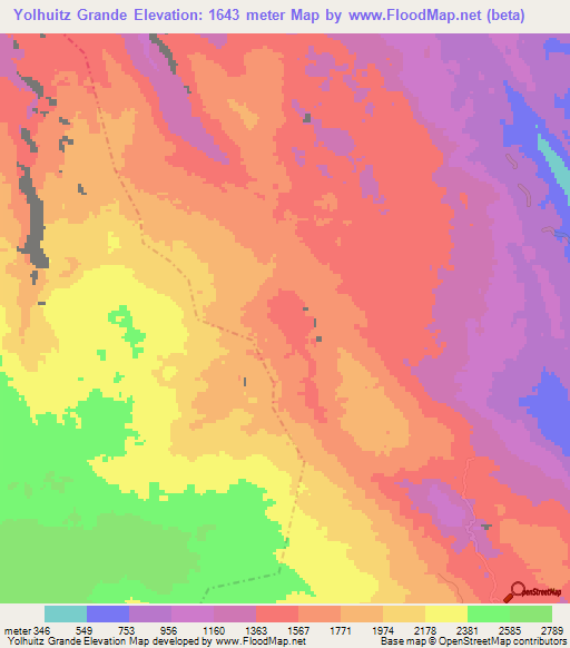 Yolhuitz Grande,Guatemala Elevation Map