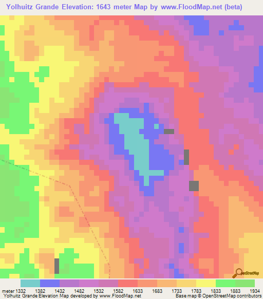 Yolhuitz Grande,Guatemala Elevation Map