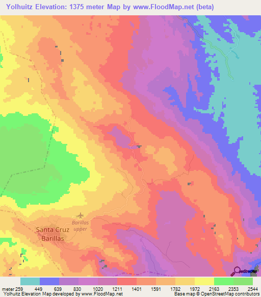 Yolhuitz,Guatemala Elevation Map