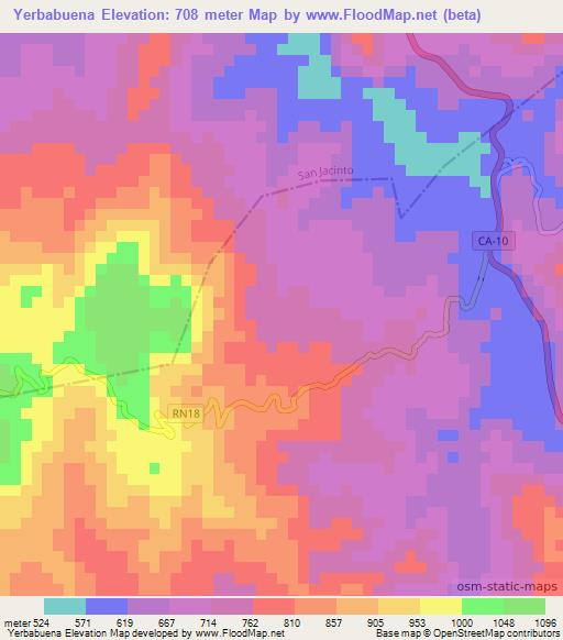 Yerbabuena,Guatemala Elevation Map