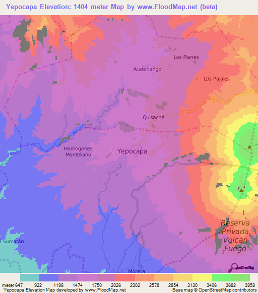 Yepocapa,Guatemala Elevation Map