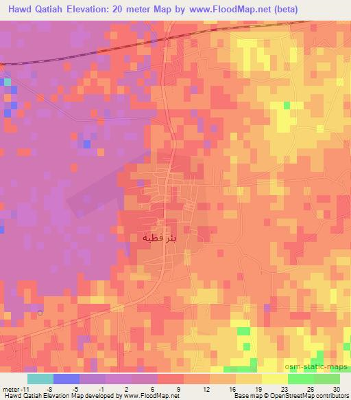 Hawd Qatiah,Egypt Elevation Map