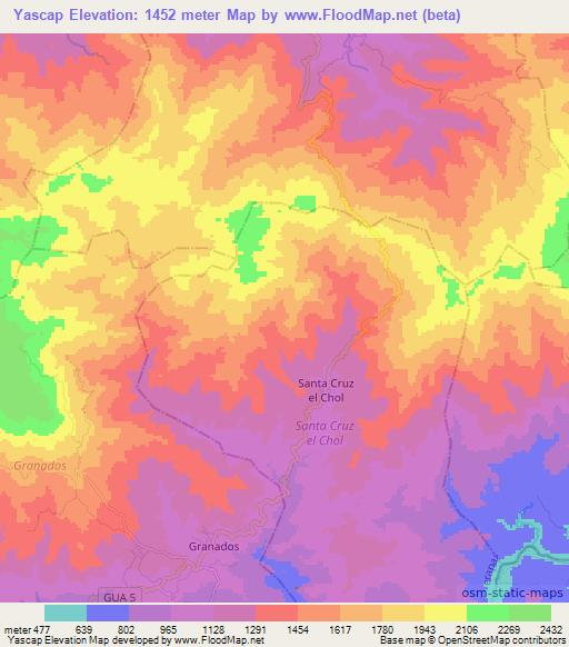 Yascap,Guatemala Elevation Map