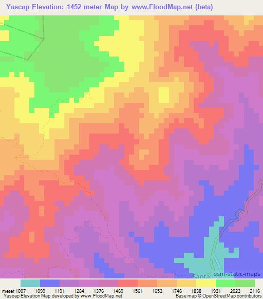 Yascap,Guatemala Elevation Map