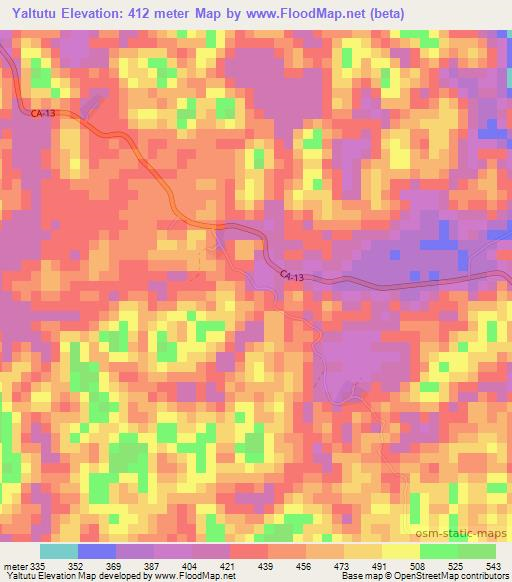 Yaltutu,Guatemala Elevation Map