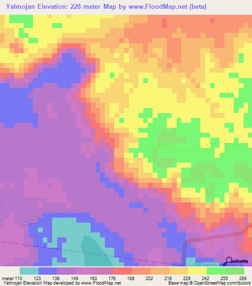 Yalmojan,Guatemala Elevation Map