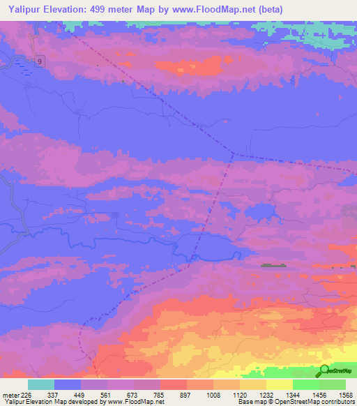 Yalipur,Guatemala Elevation Map