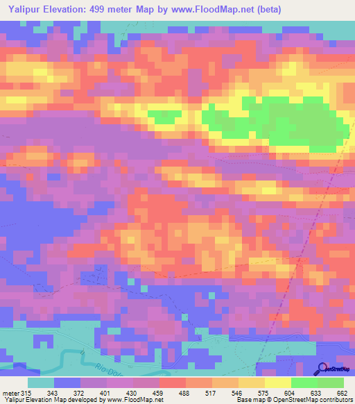 Yalipur,Guatemala Elevation Map