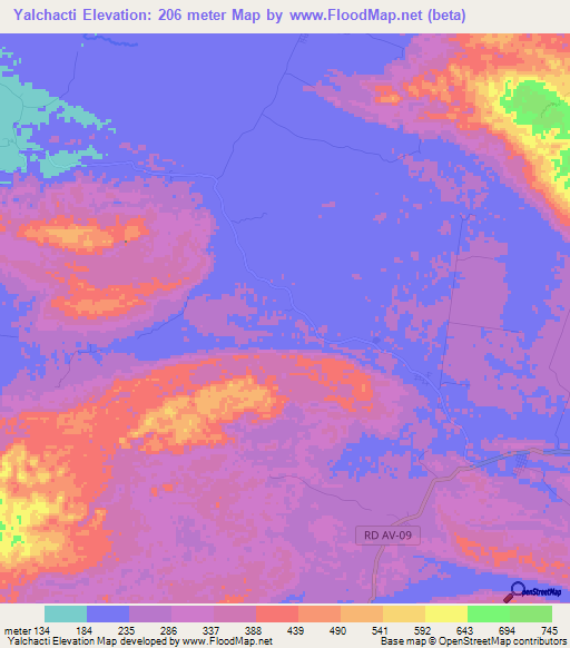 Yalchacti,Guatemala Elevation Map