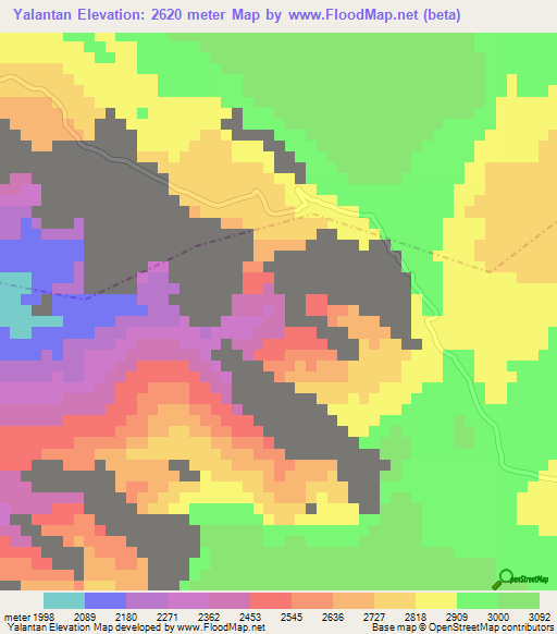 Yalantan,Guatemala Elevation Map