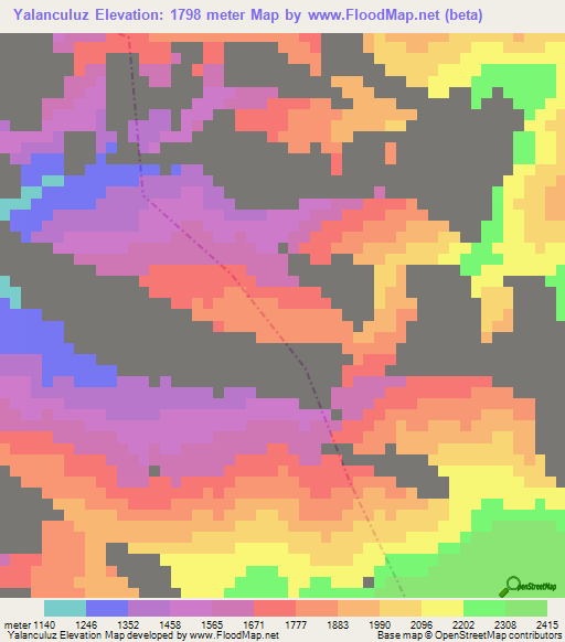 Yalanculuz,Guatemala Elevation Map