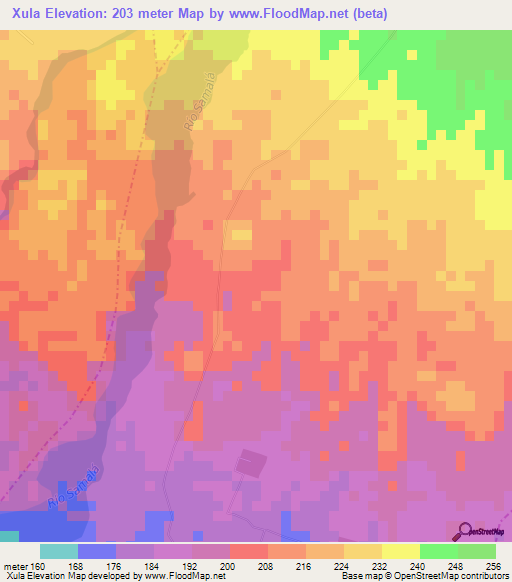 Xula,Guatemala Elevation Map