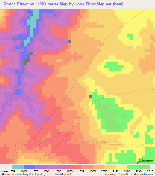 Xonca,Guatemala Elevation Map