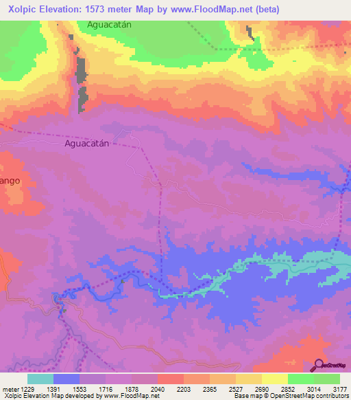 Xolpic,Guatemala Elevation Map