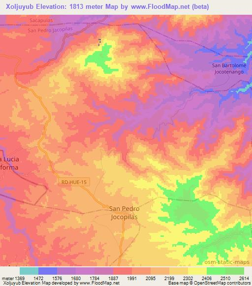 Xoljuyub,Guatemala Elevation Map