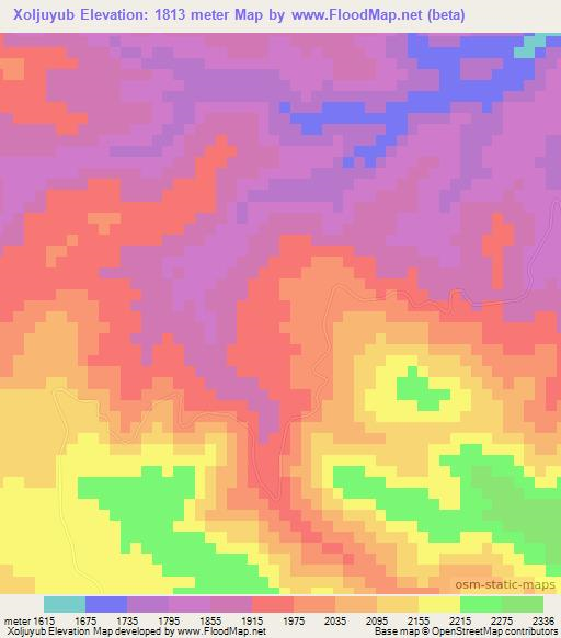 Xoljuyub,Guatemala Elevation Map