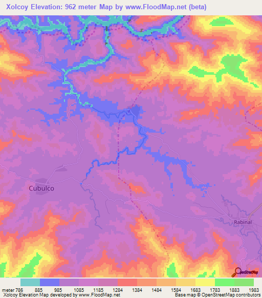 Xolcoy,Guatemala Elevation Map