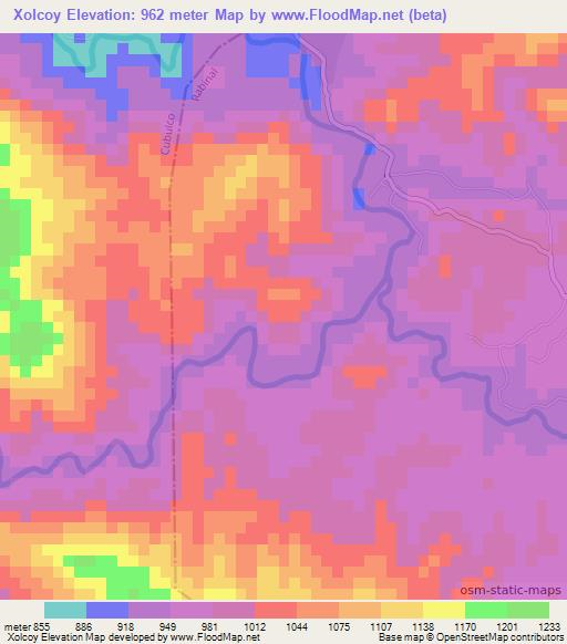 Xolcoy,Guatemala Elevation Map