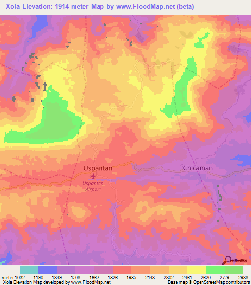 Xola,Guatemala Elevation Map