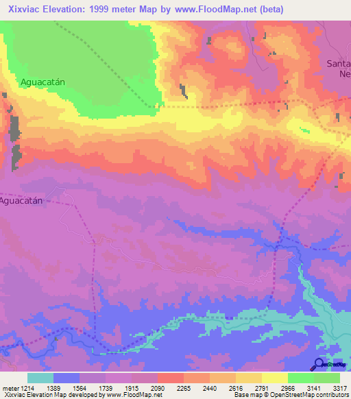 Xixviac,Guatemala Elevation Map