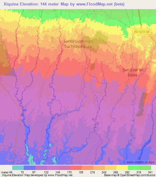 Xiquina,Guatemala Elevation Map