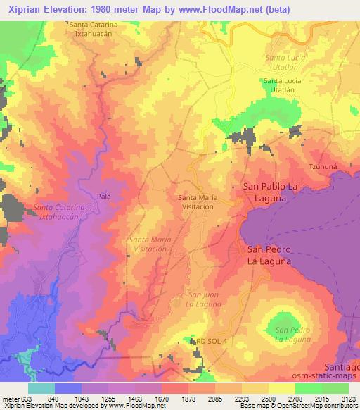 Xiprian,Guatemala Elevation Map