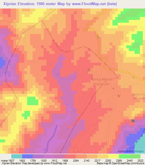 Xiprian,Guatemala Elevation Map