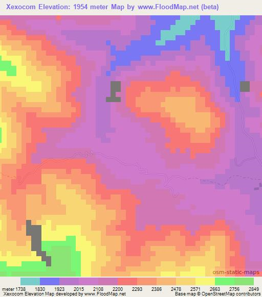 Xexocom,Guatemala Elevation Map