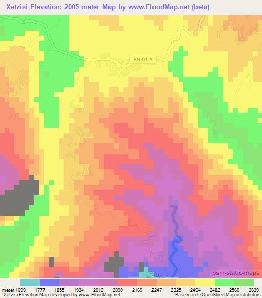 Xetzisi,Guatemala Elevation Map