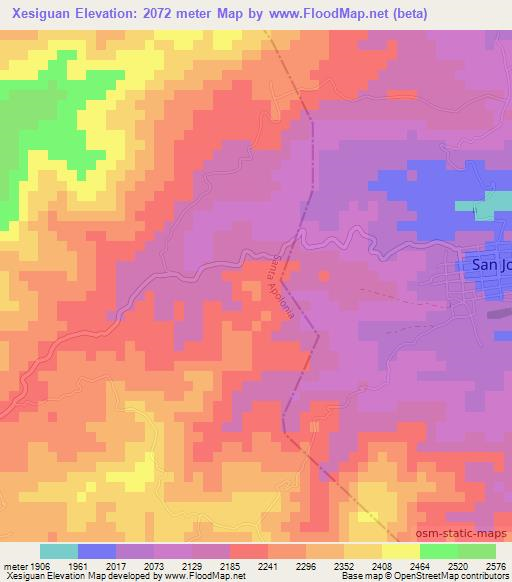 Xesiguan,Guatemala Elevation Map