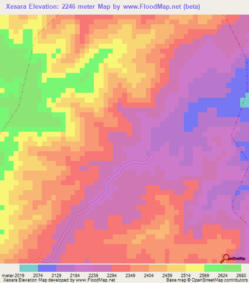 Xesara,Guatemala Elevation Map