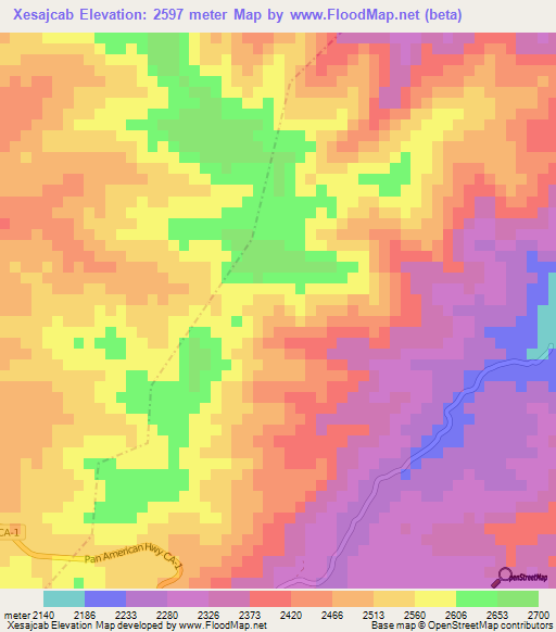 Xesajcab,Guatemala Elevation Map