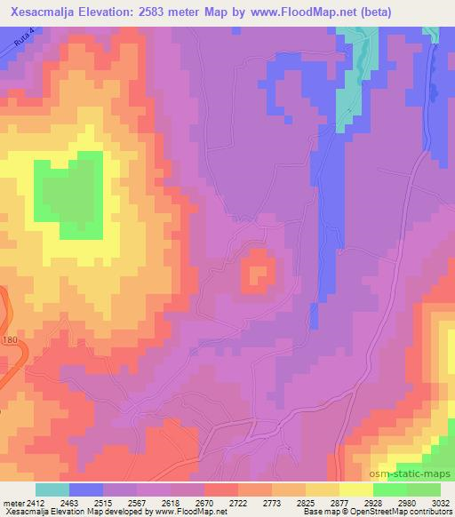 Xesacmalja,Guatemala Elevation Map