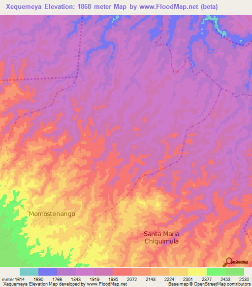 Xequemeya,Guatemala Elevation Map